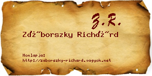Záborszky Richárd névjegykártya