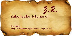 Záborszky Richárd névjegykártya